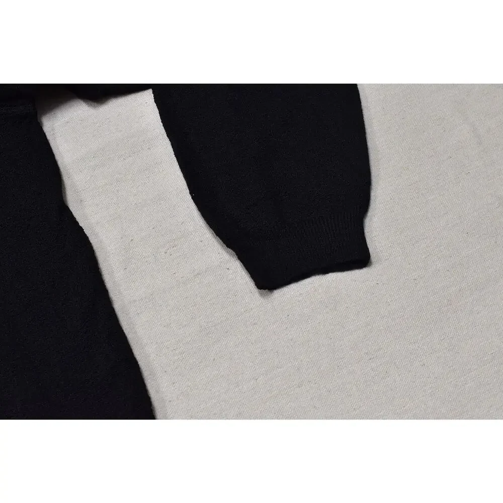 DALMINE Uomo Italy Black Pure New Wool Crewneck Sweater Men's Size L 52 - Picture 5 of 8